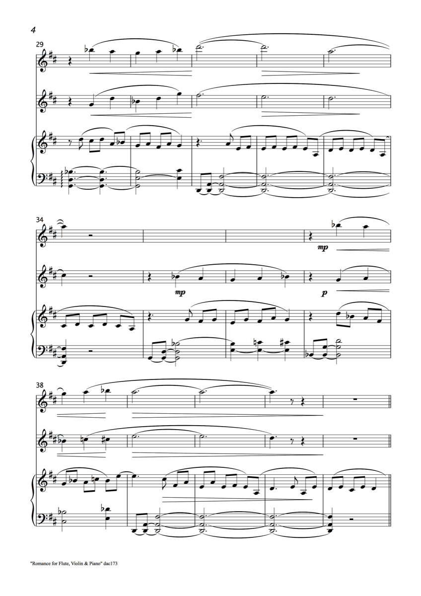 Third page of Romance score